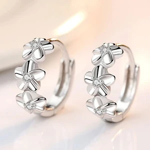 Top Sale 925 Sterling Silver Jarum Anting-Anting untuk Wanita Pernikahan Fashion Kualitas Tinggi Perhiasan Kristal Zircon Bunga Lucu Stud 8 perhiasan bunga dengan penjualan terbaik - №