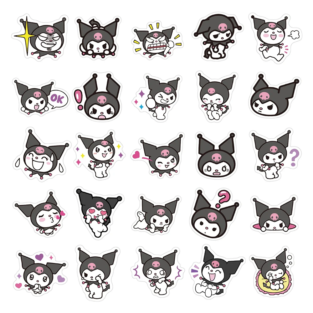 Sanrio My Melody-pegatinas de Anime Kuromi para niños, calcomanía de dibujos animados para juguetes, teléfono, Maleta, portátil, 10/30/50 piezas