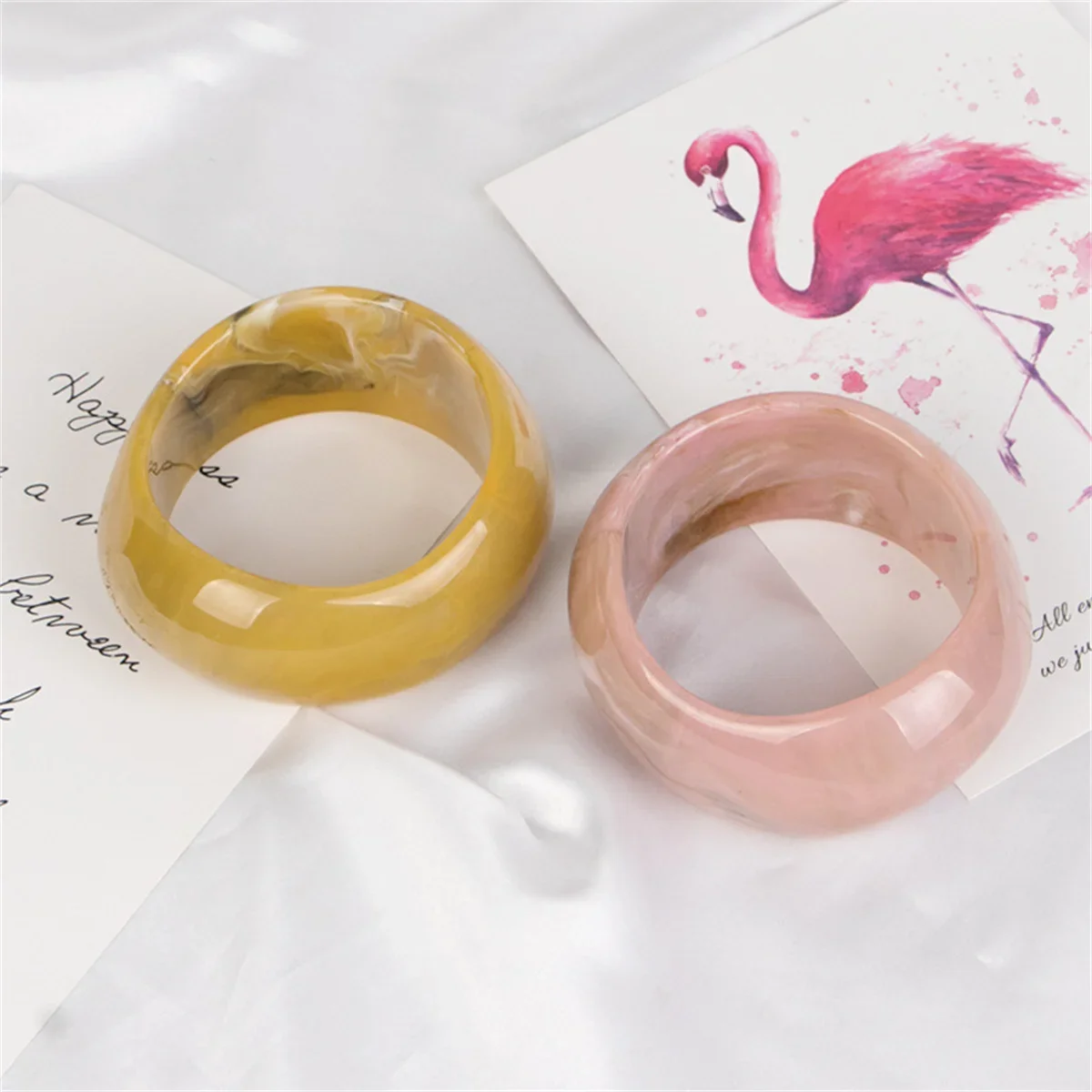 Cool Vintage Exaggerated Irregular Acrylic Resin Chunky Bangles Women Kpop Geometric Charm Bangles Bracelets Retro Jewelry Boys view 2