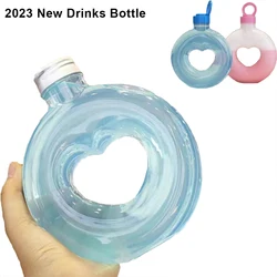 2023 New Heart Water Bottle Food-graded Transparent PET Milk Tea Shop Cup Wedding Party Gift Cola Juice Drinks Bottles 500ML
