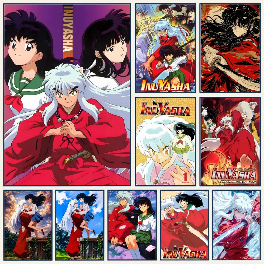 Romantic Adventurous Anime I-Inuyasha Comic Poster Frameless PP Self Adhesive Aesthetic Room Gift Decor