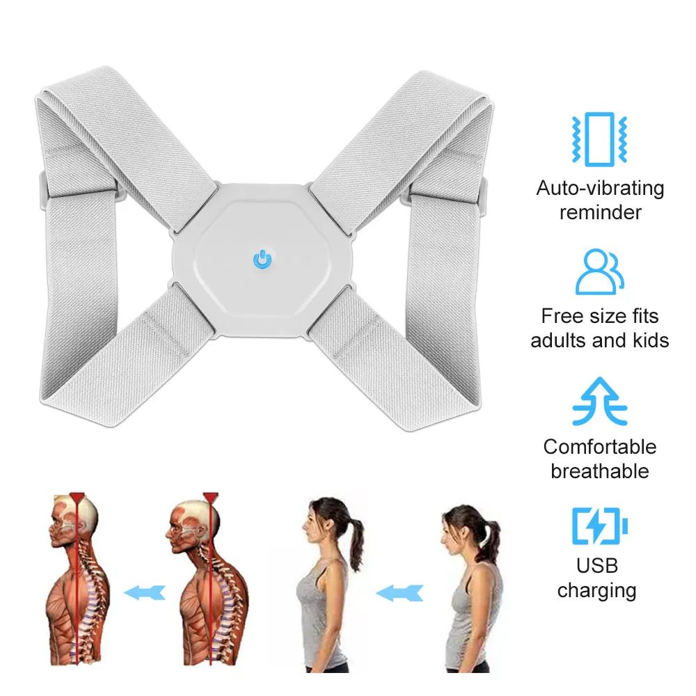 Back Strap Shoulder Brace Posture Corrector Kid Posture Adjuster Children Adult Sitting Posture Adjusting Vibration Back Support