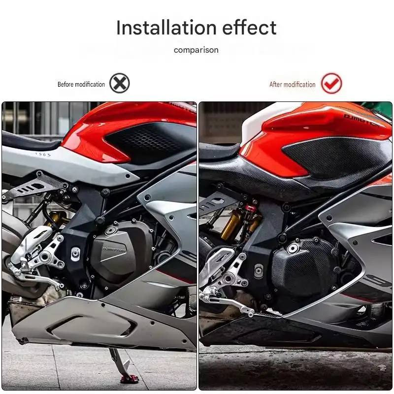 Motorcycle Carbon Fiber Engine Side Protector Panel Fit QJMOTOR SRK921RR Modified Anti-scratch Protection Cover