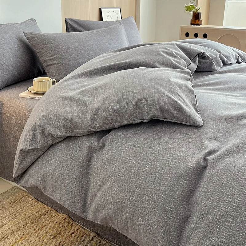 

Customizable Japanese Class A simple gauze four-piece set old coarse cloth bed sheet quilt cover