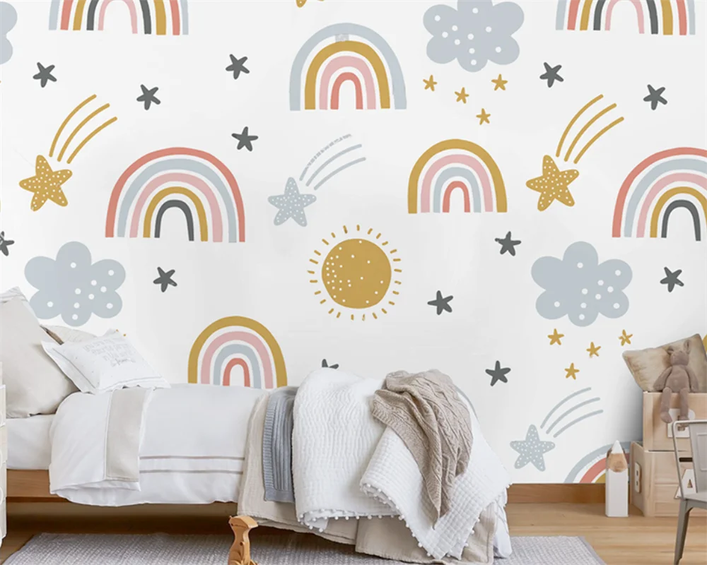 beibehang Customized Environmental Protection Cloud Stars Children's Room Girls Boys Bedroom Kindergarten Wallpaper papier peint
