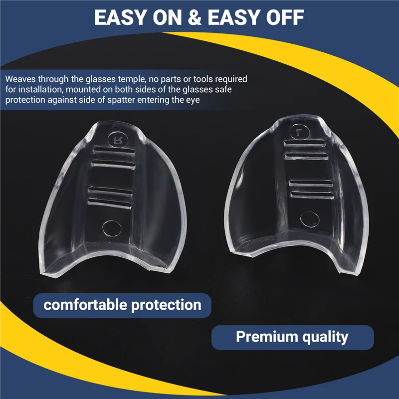 AY03-8 คู่แว่นตานิรภัยด้านข้าง,ลื่นบนโล่ด้านข้างที่ชัดเจนสําหรับแว่นตานิรภัย-เหมาะกับแว่นตาส่วนใหญ่ (M-L)