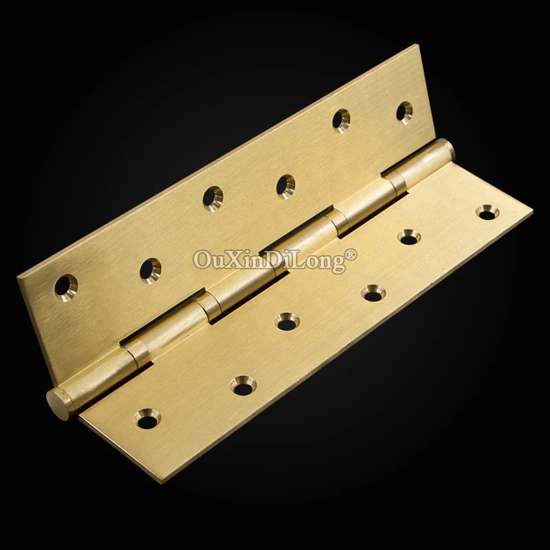 High-end European 2PCS 8Inch Solid Brass Heavy Door Hinges 4mm Thicken Solid Wood Gate Door Hinges Bearing Silent Hinges+Screws