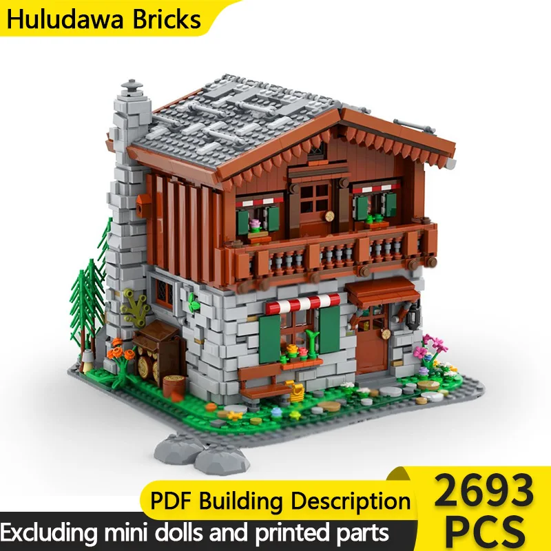 

City Street View Model MOC Building Brick Tall Mountain Hut Modular Technology Children Holiday Gifts Assemble Toys Suit