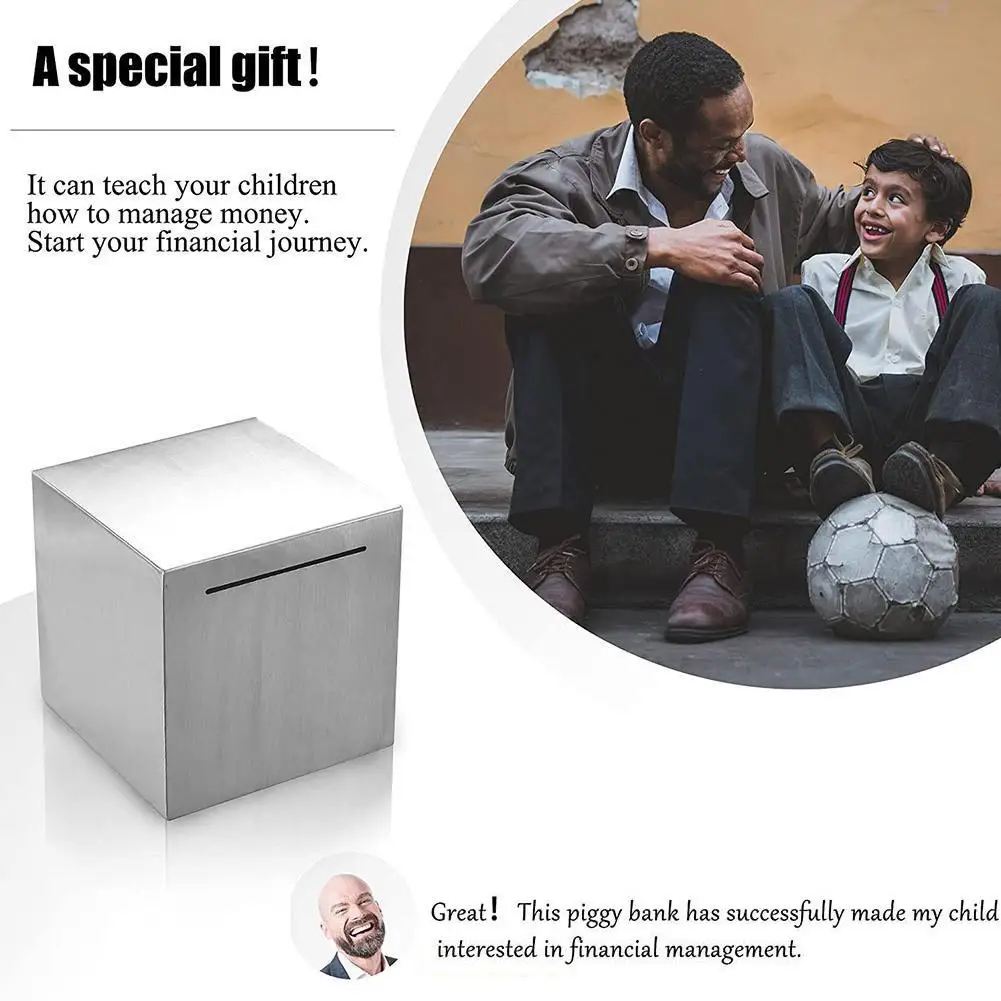Stainless Steel Piggy Bank Only In, No Export Banknotes Large-capacity Coin Boxes Safe Box Money Savings Bank For Kids
