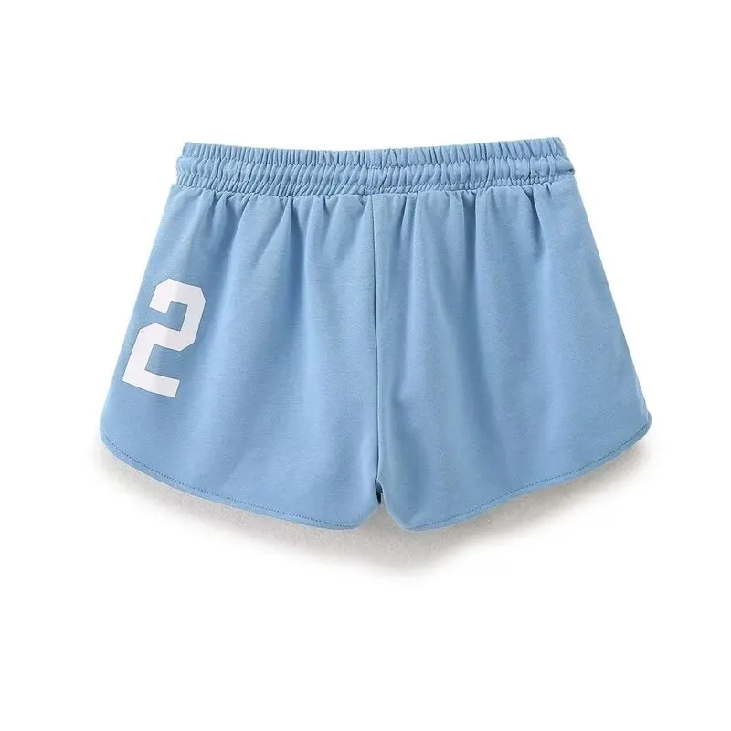 Sommer 2024, vielseitiger Briefdruck für Damen, lässig, gestrickt, hohe Taille, dünnes Material, All-Match-Sommer-Neuankömmling