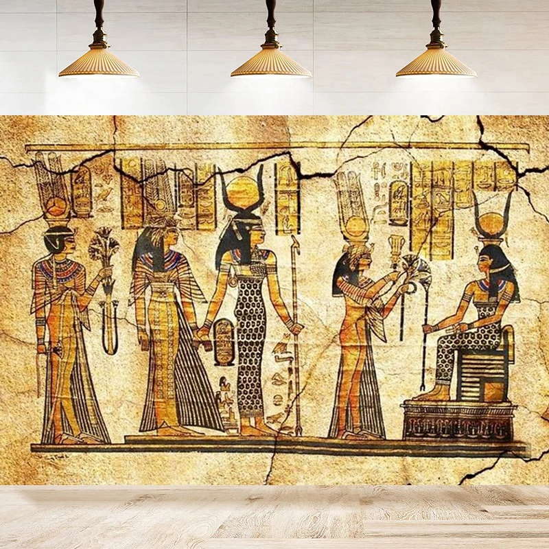 Gods Of Egypt Photography Backdrop Ancient Egyptian Mythology Sphinx Egypt Parchment Hieroglyphic Background Decor Banner