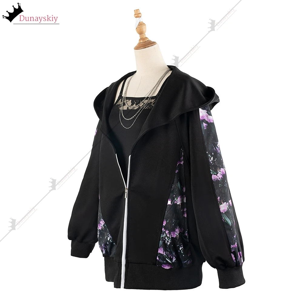 Project Sekai 25 Nightcord Akiyama Mizuki Косплей Костюм Черная толстовка Повседневный костюм Акияма Мизуки Парик Женщины Рождество Хэллоуин *