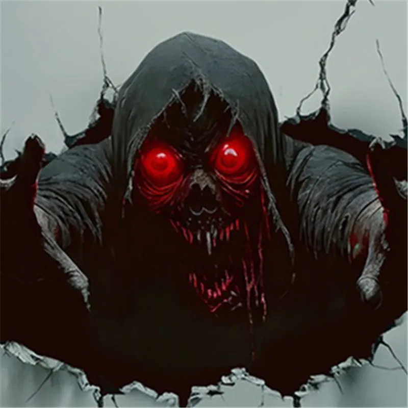 

Wall Stickers Scene Layout Halloween 3D Effect Horror Wall Stickers Skull Haunted House Decoration