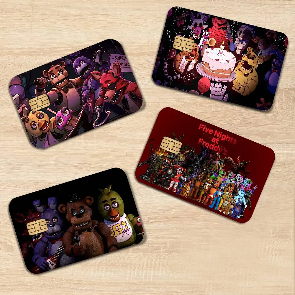F-FNAF Five-nights-At-Freddys Anime Young Creidt Card Debit Card Sticker Film Case Front Tape for Small Big Chip No Chip