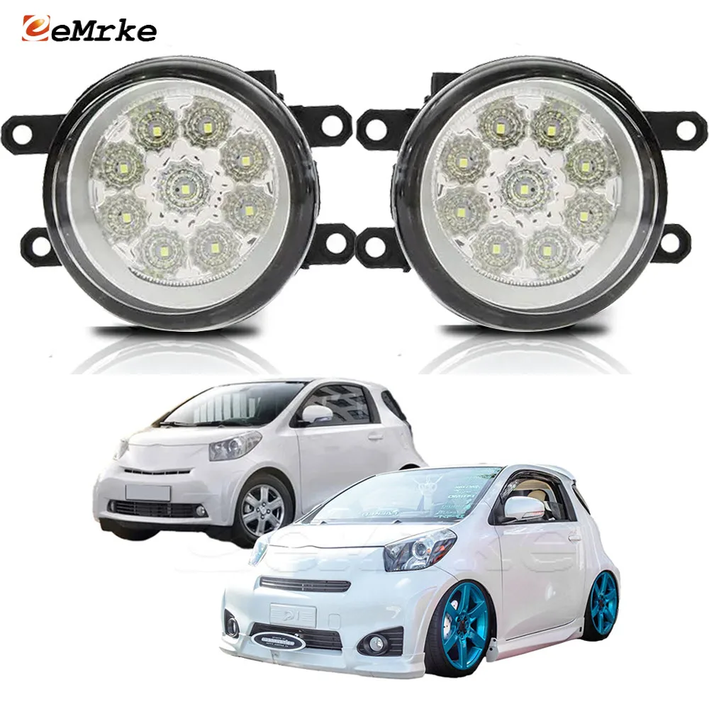 Upgrade Led Fog Lights Assembly PTF for Toyota Scion iQ 2008-2016 Car DRL Front Bumper Daytime Running Light 9-LEDs Fog Lamp