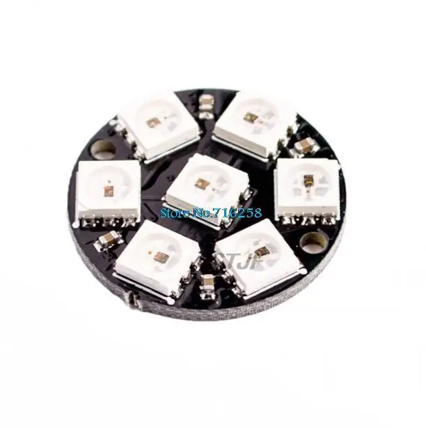 5pcs/lot 7 Bits 7 X WS2812 5050 RGB LED Ring Lamp Light with Integrated Drivers
