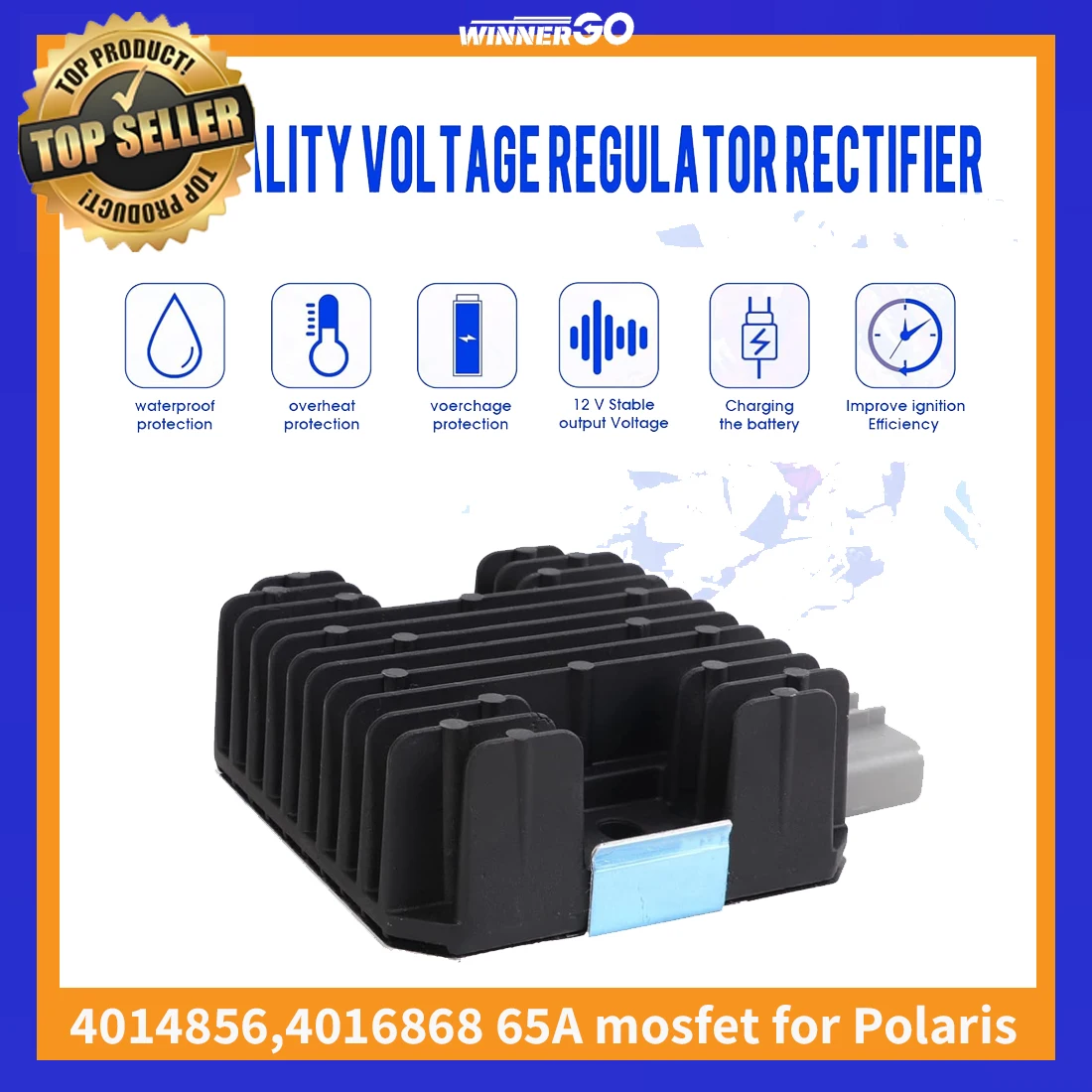 

Высокомощный MOSFET-регулятор напряжения 65А, замена для Polaris Sportsman/Scrambler 850 1000 | ACE 500 900 2017-2024