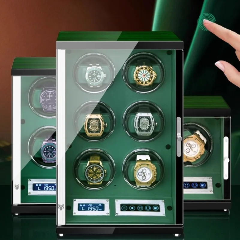 

Mechanical Watch Winder Luxury Automatic Rotate Watch Winders Mute Motor Watches Box Fingerprint Lock Display Watches Case