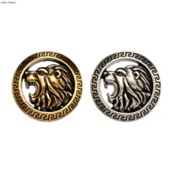 5pcs Vintage Lion Head Button with Gold and Silver Design, Ideal for Clothing Decoration & DIY Craft Projects 15/20/25mm