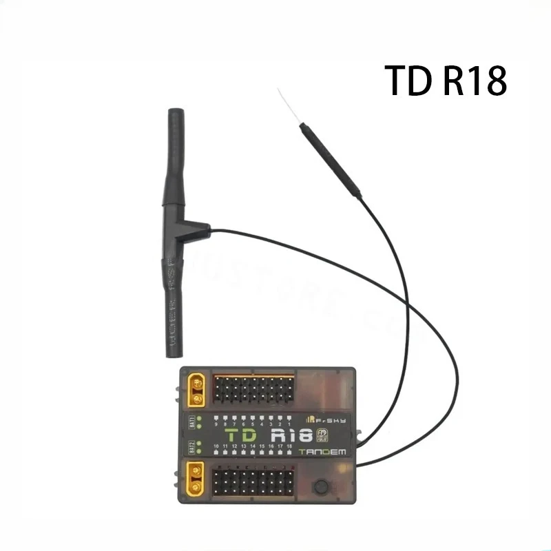 TD R18 OTA 2.4G 900M 18CH Tandem Dual-Band Receiver FrSky Low Latency Long Range Built-in Power Switch Current FPV RC