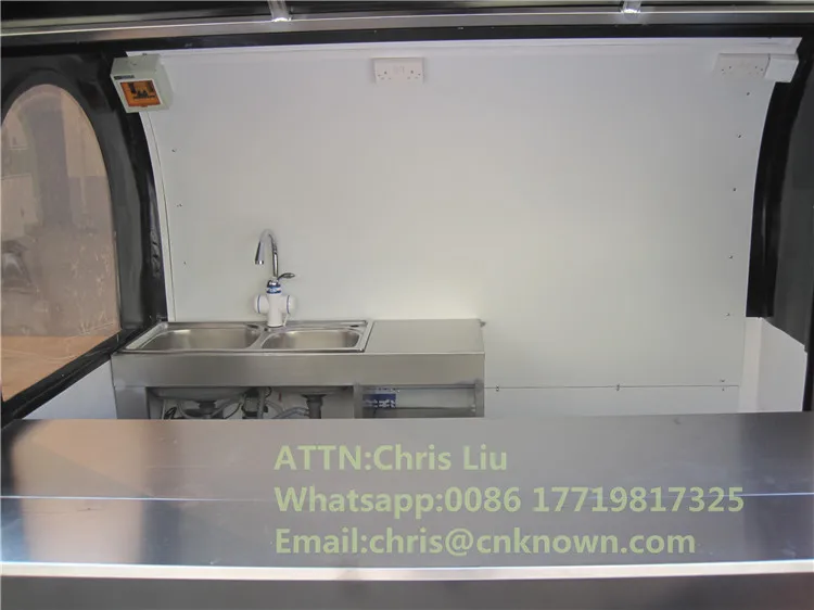 220D черный цвет, белый внутри с полкой, 3 раковины для стандарта США с логотипом, тележка для еды, цена CFR