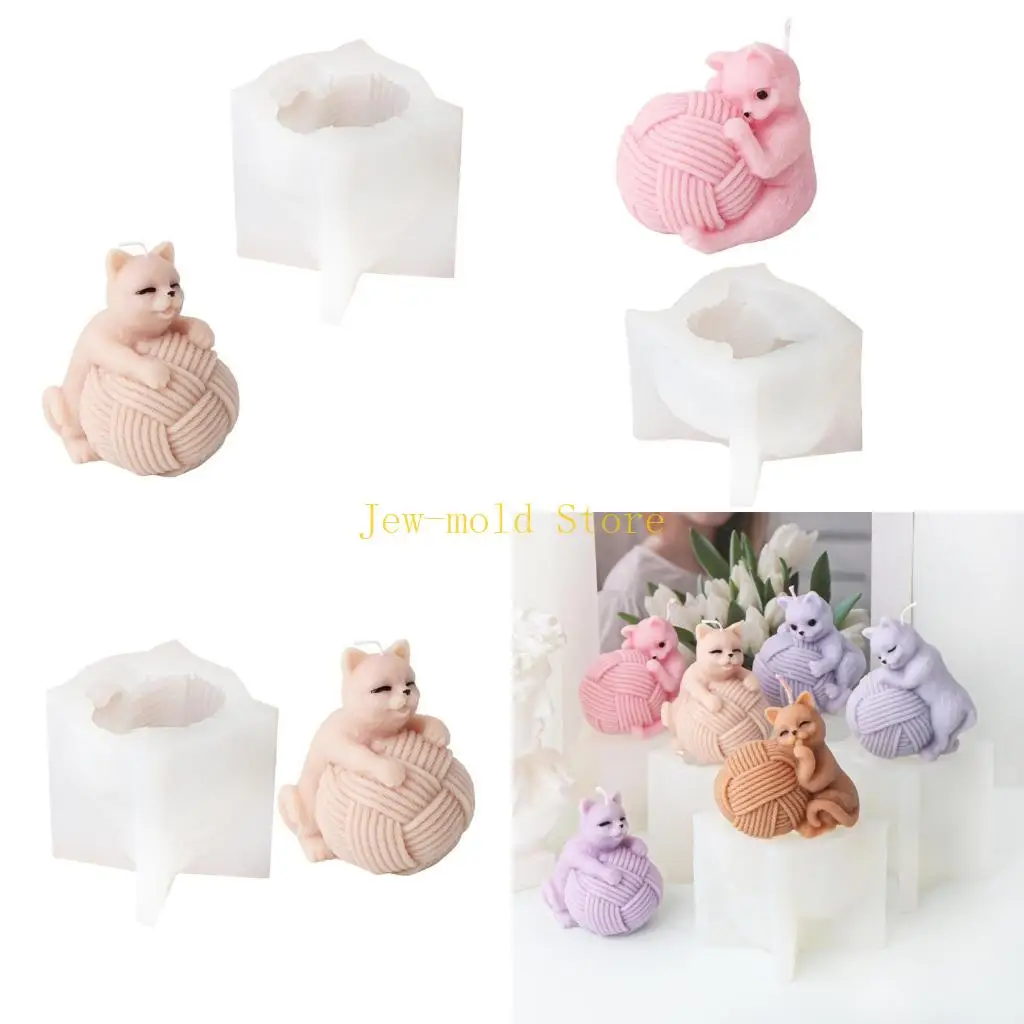 

C71B Easy to Use Knitting Kitten Sturdy Silicone Mold Accessory for Parties Supplies Weddingsand Festive Occasions