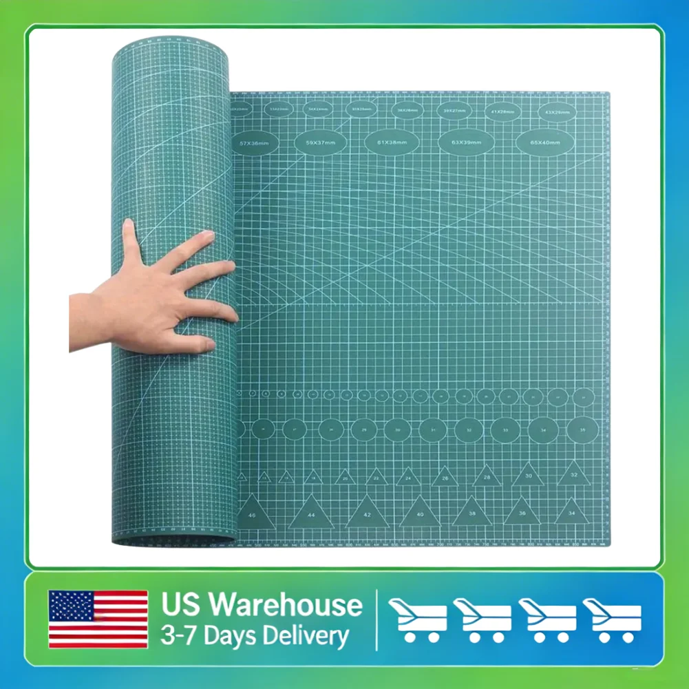 

3mm Thick 3 Layer Self Healing Cutting Mat Double Sided Gridded Rotary Cutting Pad 90x60cm for Sewing Quilting Craft Projects