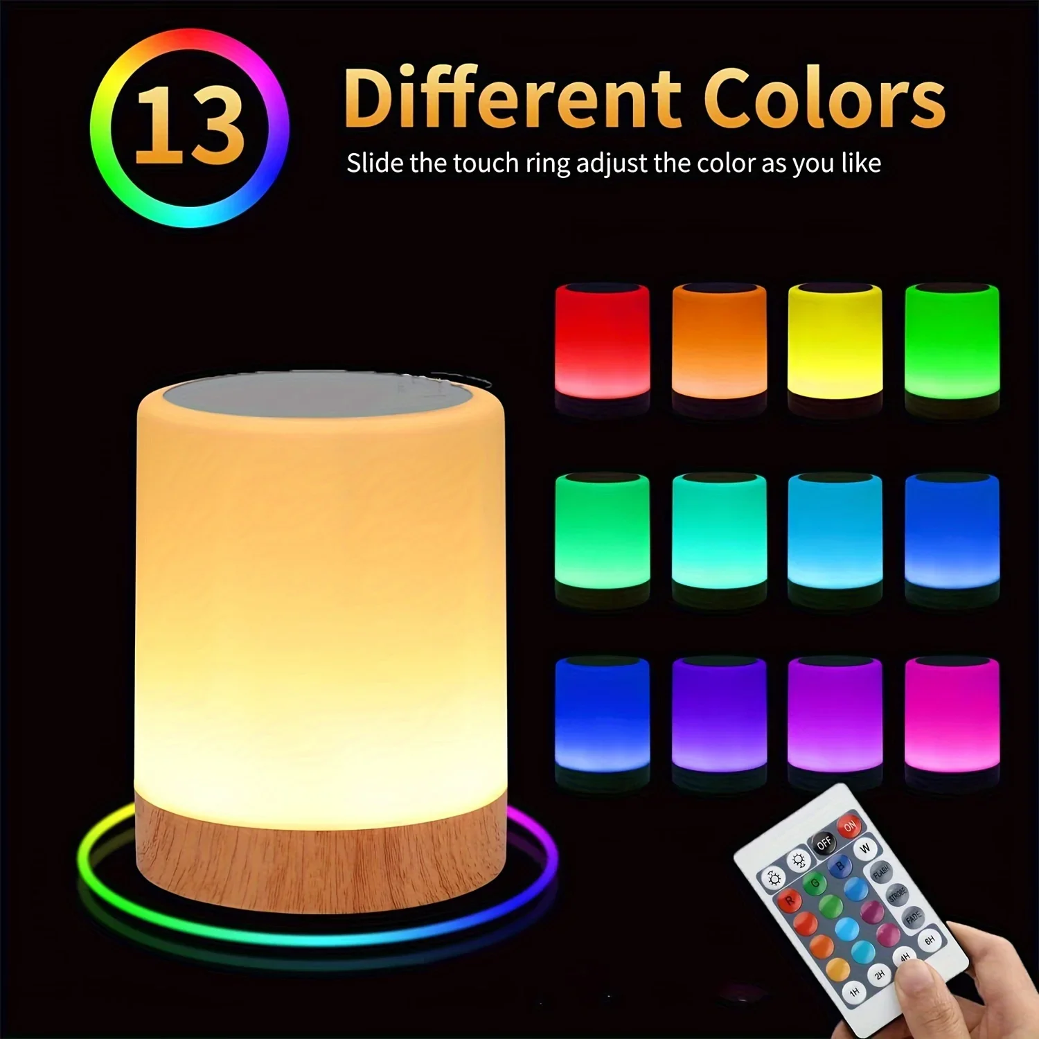 

13 Color Atmosphere Table Lamp Touch Dimmable Night Light Rechargeable LED Bedside Lamp Kids Festival Birthday Gift Mood light