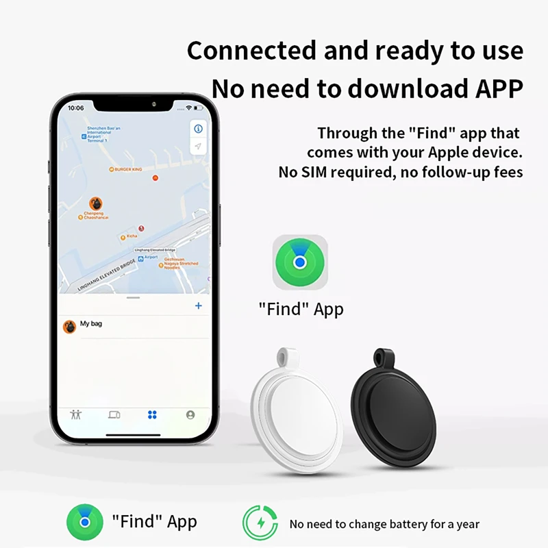 Xiaomi Global GPS Tag Anti Verloren Bluetooth Tracker Werk Met Apple Vind Mijn APP Draadloze Locator Tracking Device Voor huisdier/Sleutel/Fiets