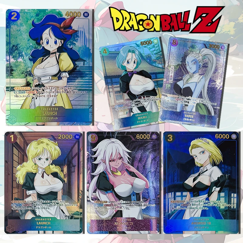 Dragon Ball Android 21 Videl ACG Sexy Maid Series DIY homemade bronzing flash card boy Toy collection Birthday Christmas gift