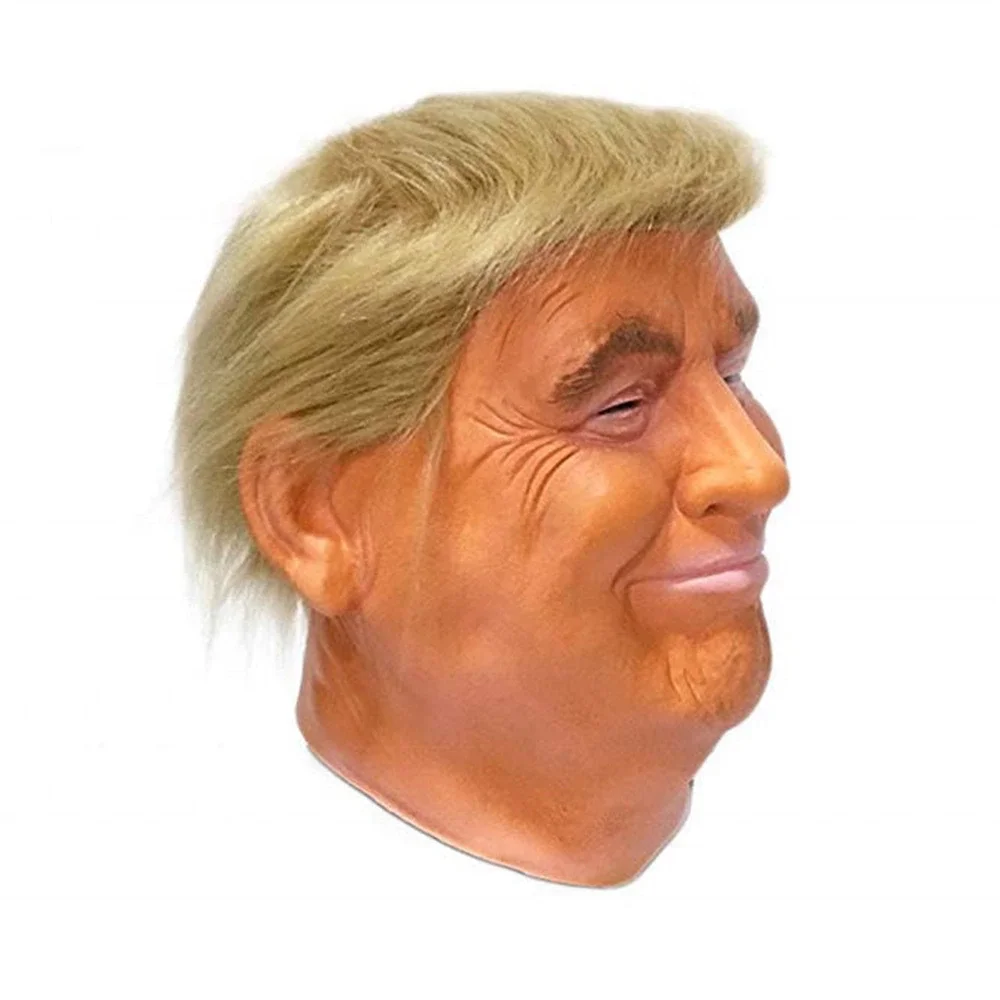 Donald Troef Realistische Celebrity Mask Volwassen Kostuum Latex Hoofdbedekking Amerikaanse Campagnevoerder Masker Grote Halloween Cosplay Party Prop