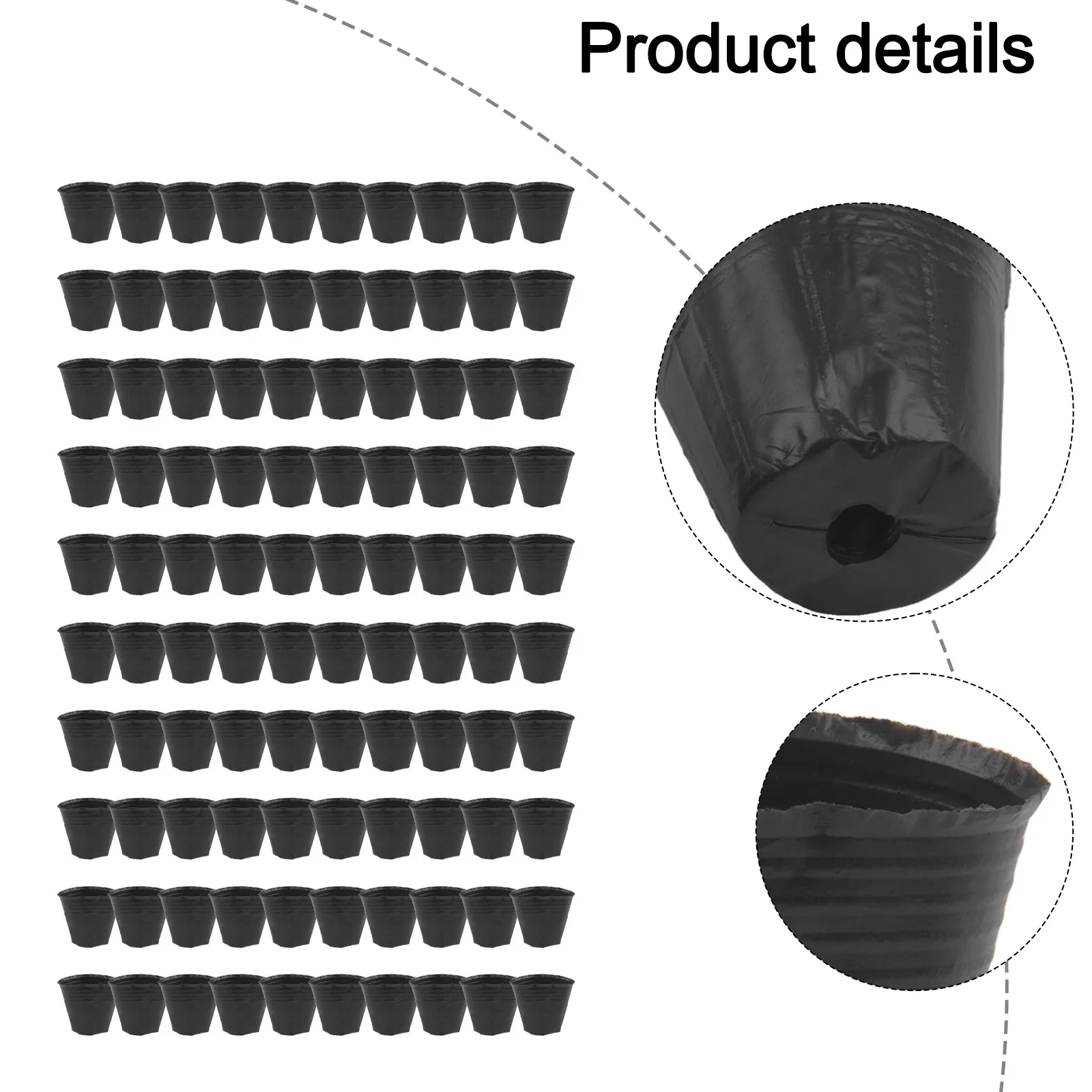 100 Count Plastic Garden Pots for Raising with Hollow Base Design and Air Flow Capability for Robust Development