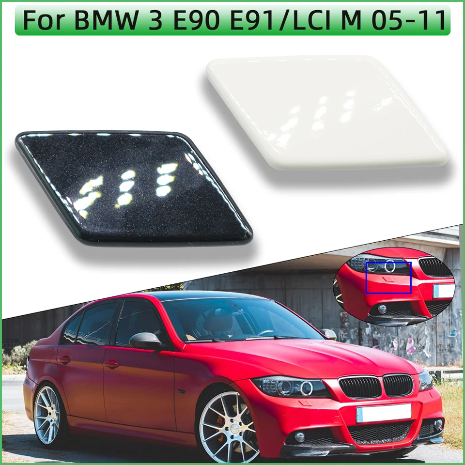 

Front Bumper Headlamp Washer Nozzle Cover Lid For BMW 3 E90 E91 M Sport LCI 2005-2012 61677892647 61677892648 Water Sprayer Cap