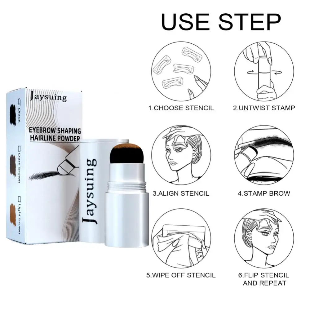 1/2SETS One Step Powder Shaping Kit Set Makeup Brow Pen Waterproof Contour Stencil Natural Stick Hairline Powder Enhance