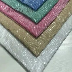 NEW 3MM Velvet Embroidered Sequin Fabrics Party Dress Cheongsam Fashion Clothing Wedding Glitter Fabric Wide:125CM