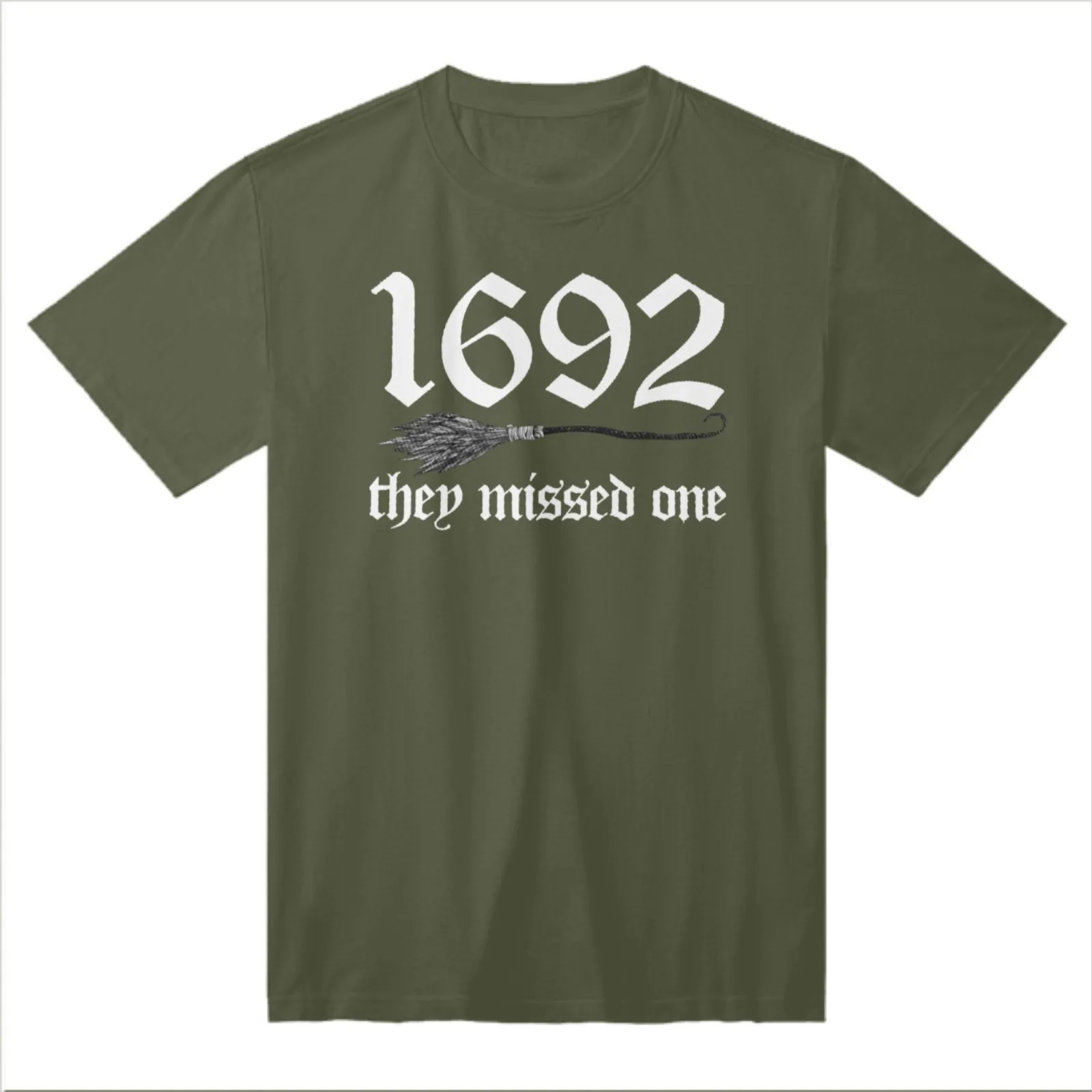 1692 They Missed One Graphic Tee Salem Witch History Casual Crewneck Cotton T-Shirt