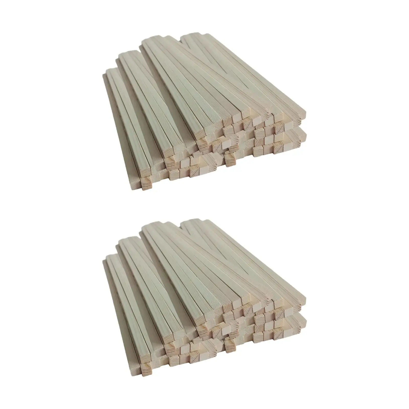 100 Pieces Unfinished Wood Sticks Wooden Craft Dowel Sticks for Crafts Landmarks Bridges Home Decor Model Toys Building Carving