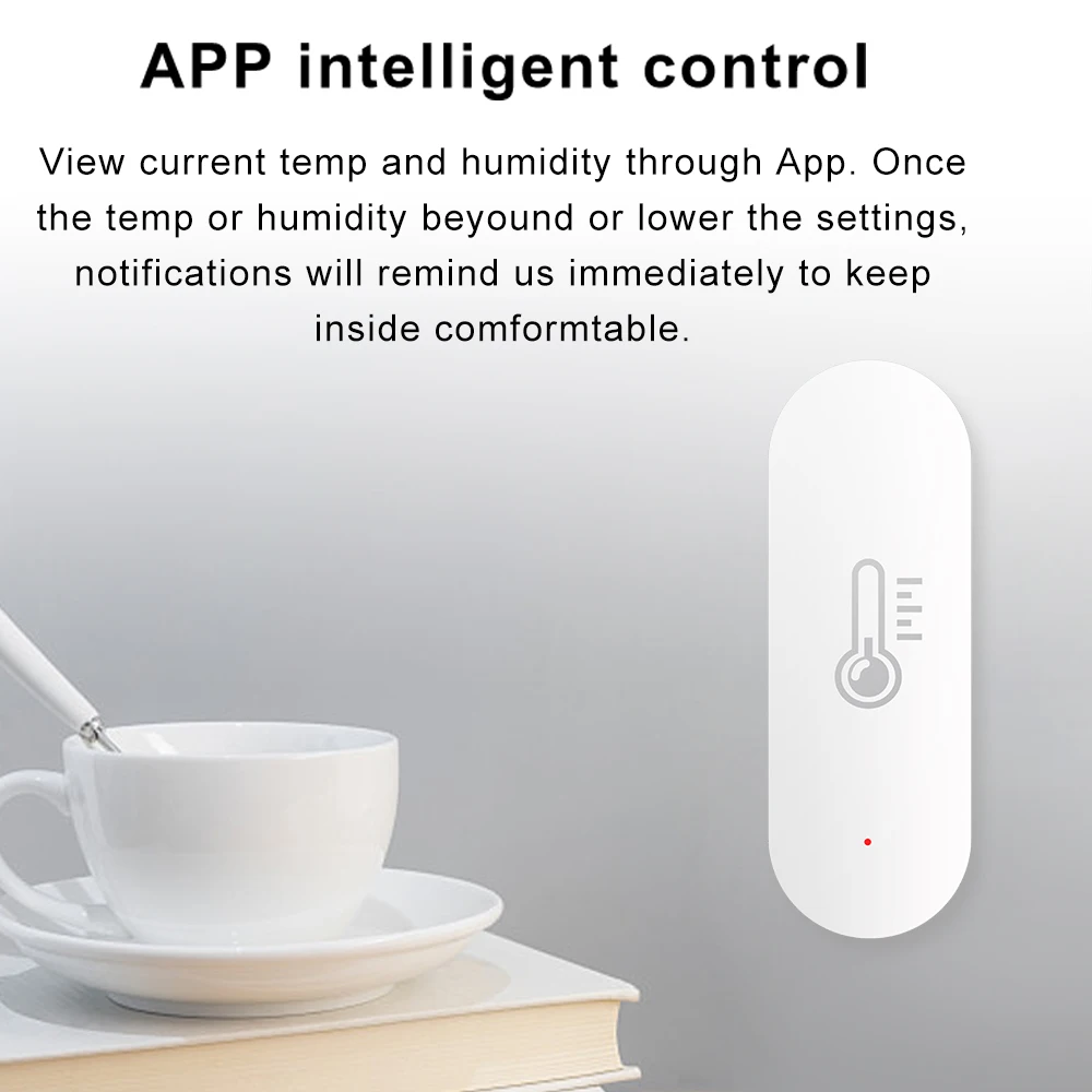 Capteur de température et d'humidité WiFi intelligent Tuya, hygromètre, lien de moniteur à distance, prise en charge Therye.com, application mobile Alexa Google Home