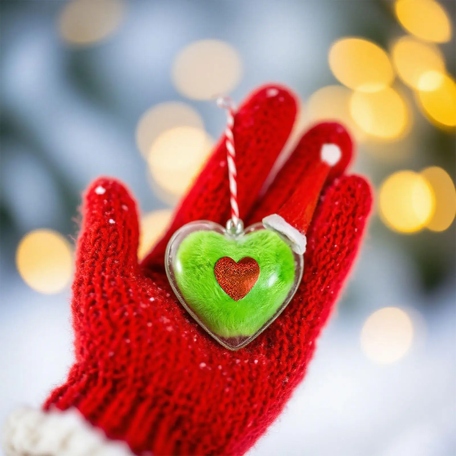 

8 Pack Christmas Heart Ornaments with Santa Hat, Festive Felt Hanging Pendant for Tree Home Office Classroom Holiday Decor