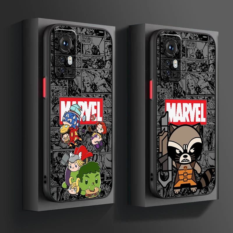 Cute Marvel Collection Cartoon Frosted Translucent For Xiaomi Mi 13 12 12T 11T 11 11i 10T 10 9T Pro Lite Ultra 5G Cover