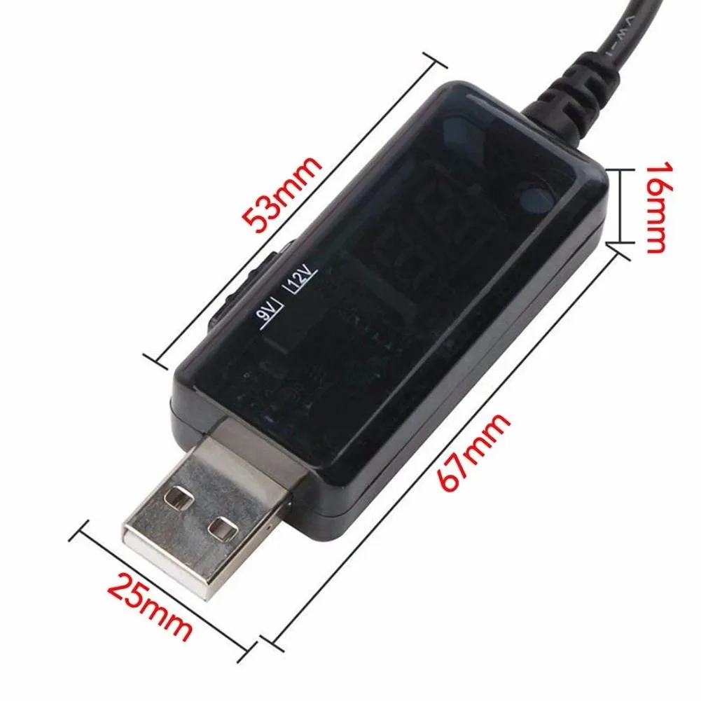 DC-DC Step-Up Converter USB 5V Input Converts to 9V or 12V Output with Visual LED Display for Off-Grid Solar Panel Use