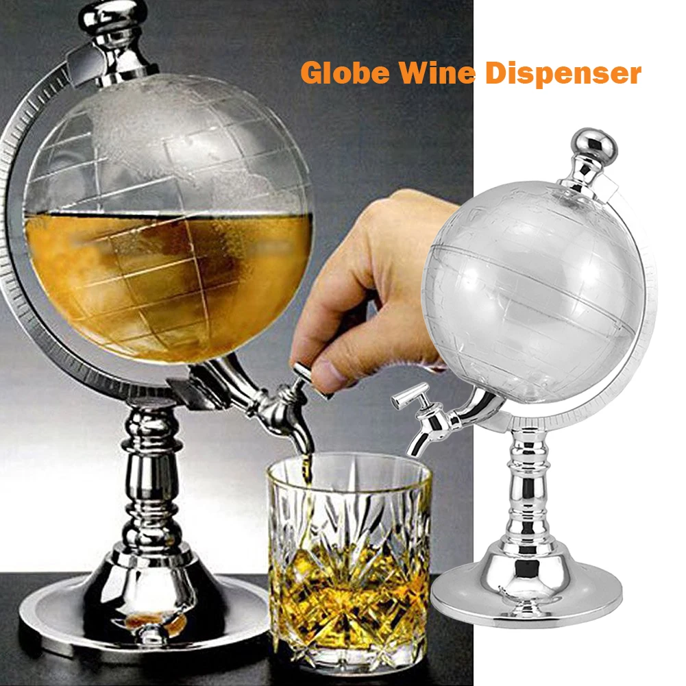 

Globe Wine Whiskey Decanter Alcohol Dispenser with Faucet 1.5L Beer Liquor Dispensing Strainers Beverages Party Props Bar Tools