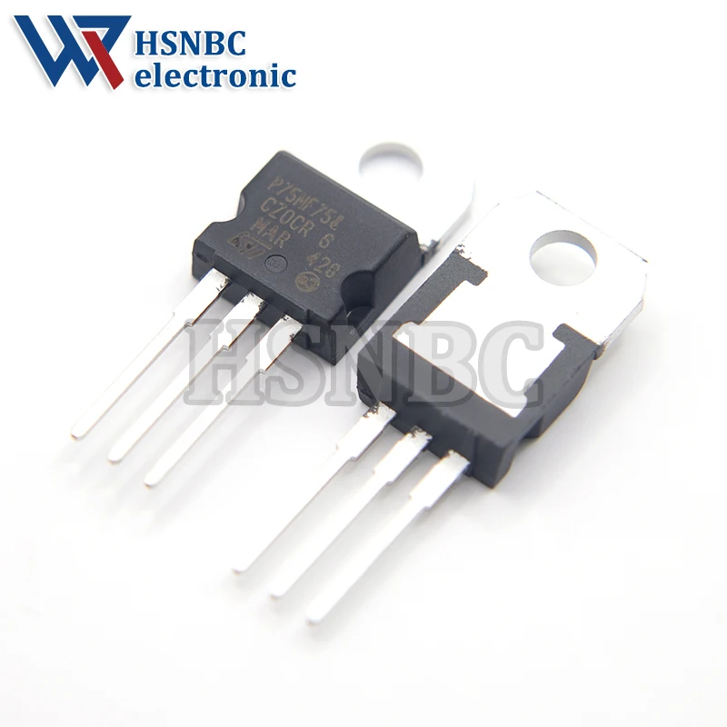 10PCS STP75NF75 P75NF75 TO-220 75V 80A N-channel Power MOSFET Transistor 100% New Original