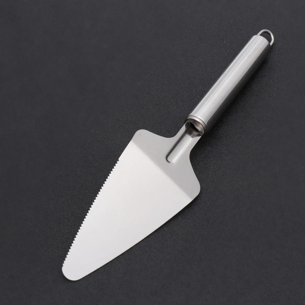 Stainless Steel Pizza Shovel Serrated Left Side Cake Pizza Pastry Cutter Rust Resistant Dishwasher Safe Baking Tool Food Serving