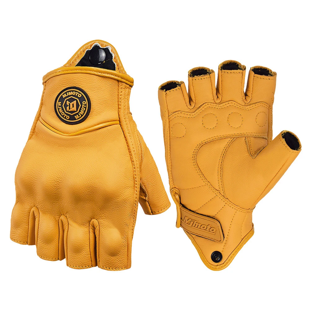 

Мотоциклетные перчатки из овечьей кожи, полупальцевые, ретро-стиль, летние, для активного отдыха и спорта, амортизирующие, износостойкие, ударопрочные.