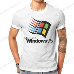 Windows 95 Computer System Accessories Finland Eurovision 2024 T Shirt Vintage Gothic Men's Tshirt Cotton Men Tops