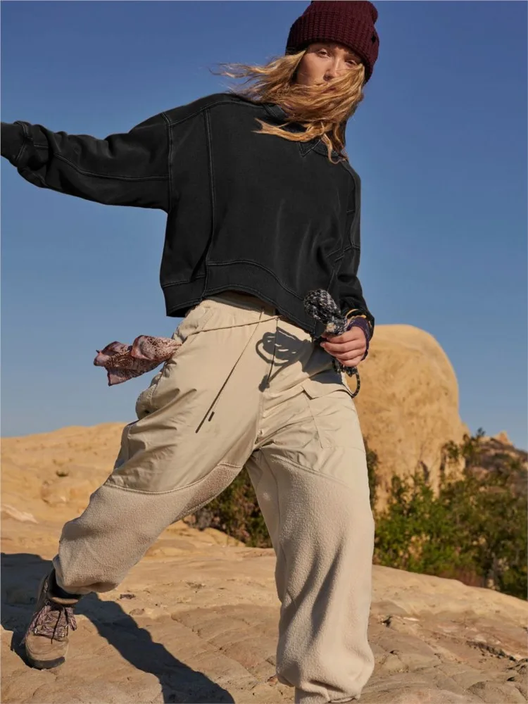 Pullover in felpa autunno inverno; Felpe con cappuccio da donna stile street casual solido O collo con cappuccio da donna; Top larghi a maniche lunghe alla moda