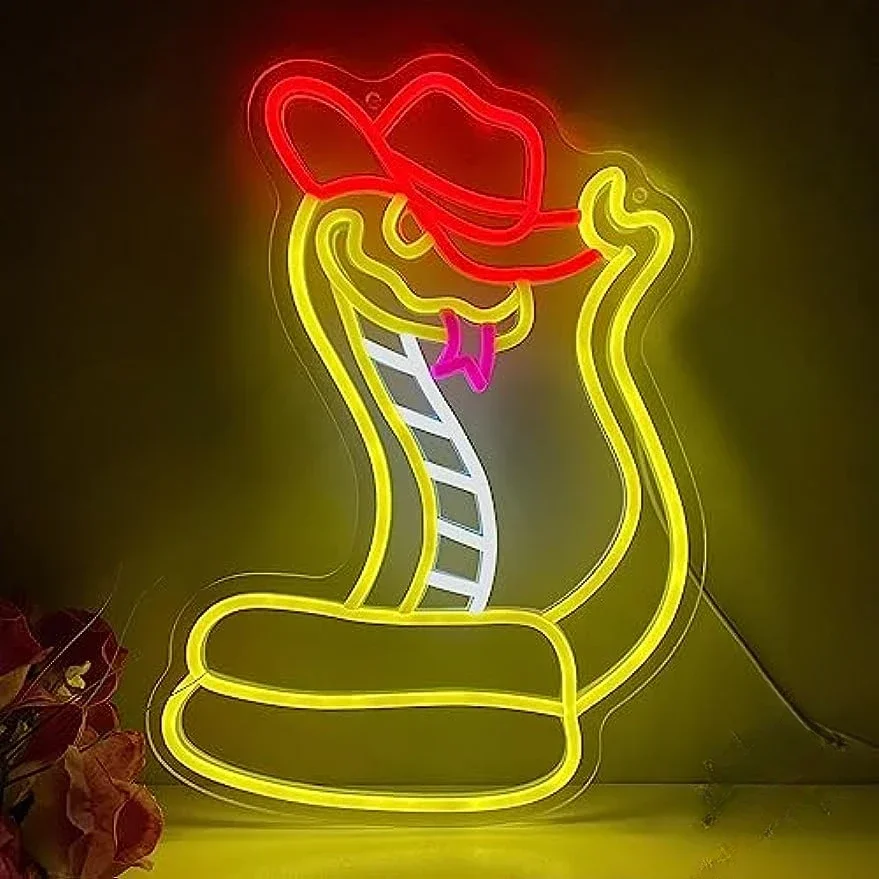

Western Cowboy Snake Neon Light Sign USB Dimmable LED Neon Sign Wall Decoration for Man Cave Bedroom Livingroom Birthday Gifts