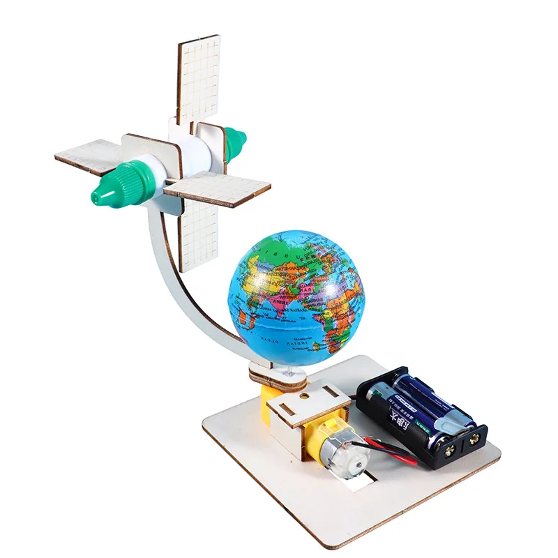 1 Stuks Roterende Baan Satelliet Ruimtevaart Model Diy Handgemaakte Science Gizmo Ruimtestation Speelgoed Voor Kinderen Cadeau Creatief Leren Speelgoed