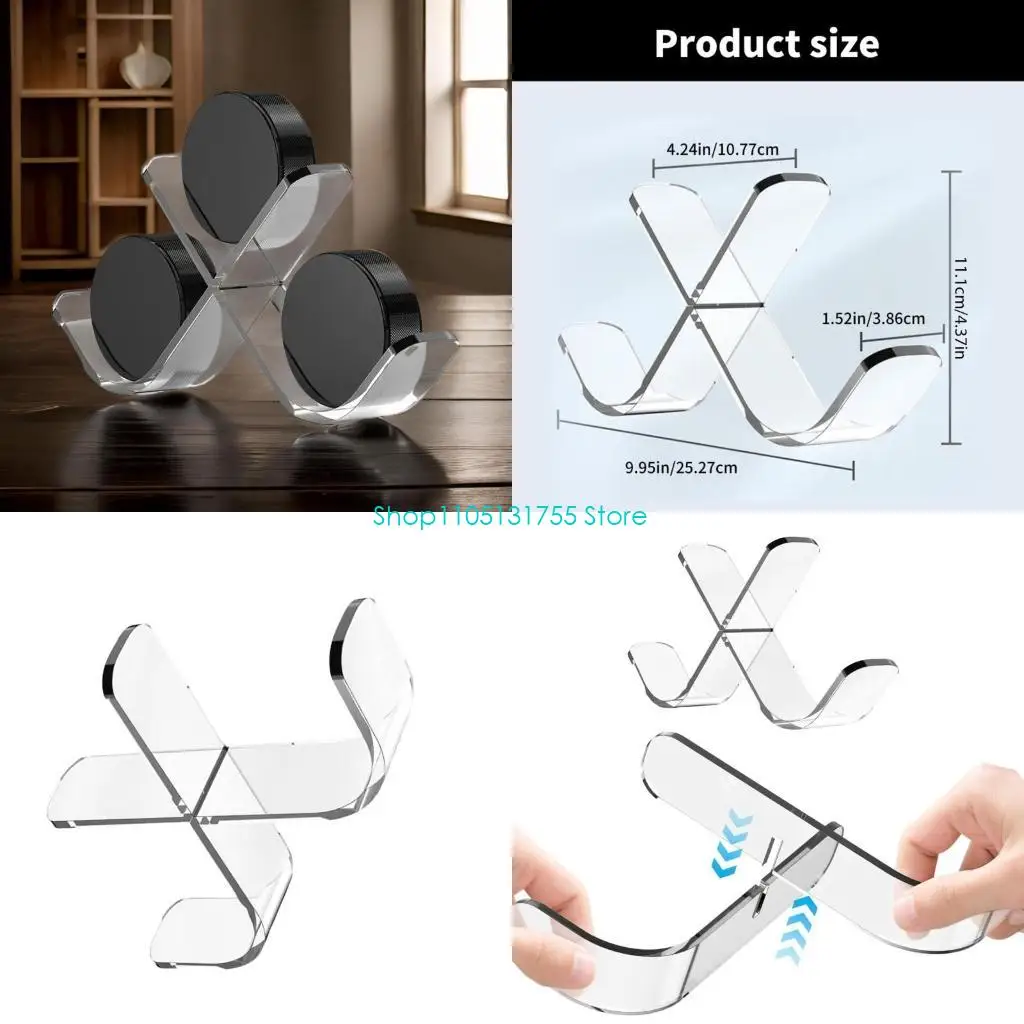 

K0EF Витрина для хоккейной шайбы и коллекционных предметов Акриловая тройная подставка для хоккейной шайбы Прозрачная подставка